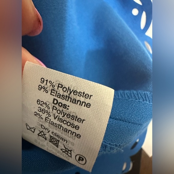 J.Crew Dress 2 Royal Blue Sleeveless Scallop Eyelet Shift Sleeveless Summer - Picture 5 of 10